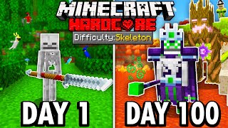 I Survived 100 Days as a SKELETON in Hardcore Minecraft Here’s What Happened [upl. by Garnes624]