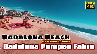 Badalona Beach Summer  Badalona Pompeu Fabra  4K  30fps Barcelona Spain🇪🇸 4K Ultra HD [upl. by Ciaphus15]