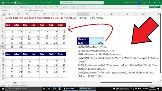 Cómo Crear una Función Calendario Automático en Excel con LAMBDA [upl. by Mecke]