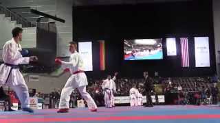 Amir MAHDI ZADEH of Iran vs Alexander HEIMANN of Germany  2014 World Karate Championships [upl. by Finah]