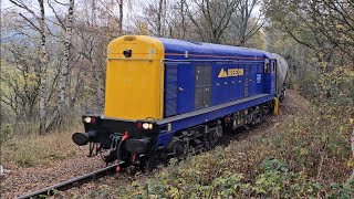 Breedon Class 20 Number 320906 At Hope Valley Foot Crossing From Hope Earles Sidings To Hope Cement [upl. by Tarrel]