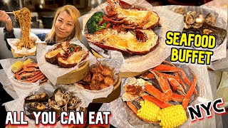 HOW MUCH DO I EAT AT SEAFOOD BUFFET at Crab House in NYC RainaisCrazy [upl. by Samara465]