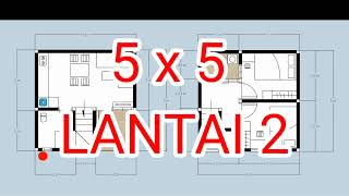 Rumah tingkat 5x5  kamar 2 sirkulasi sehat [upl. by Luca579]