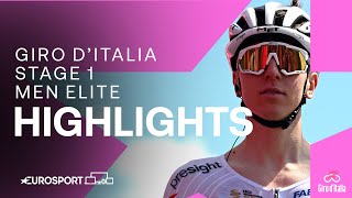 GLORY IN TURIN 🇮🇹  Giro DItalia Stage 1 Race Highlights  Eurosport Cycling [upl. by Dyl]