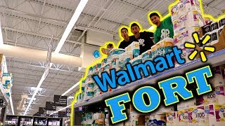 TRIPLE DECKER TOILET PAPER FORT IN WALMART [upl. by Durning]