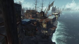 FALLOUT 4  settlement build no mods the boardwalk  longfellows cabin [upl. by Fortunio765]