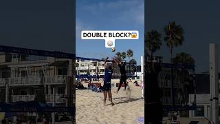 Beach Volleyball DOUBLE BLOCK😂🏐 beachvolleyball volleyball volleyballworld fail funny avp [upl. by Ardrey467]