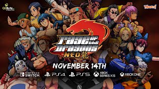 Rage of the Dragons NEO  Release Date Trailer  Steam Switch PS4 PS5 and Xbox OneSeries SX [upl. by Norean]