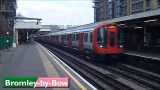 London Underground  BromleybyBow  Disctrict  Hammersmith amp City lines  S7 Stock [upl. by Jallier]