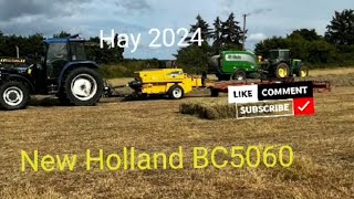 Hay 2024 Square Baling with a New Holland BC5060 [upl. by Naman469]