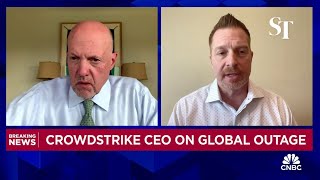 CrowdStrike CEO on global outage Goal now is to make sure every customer is back up and running [upl. by Mines773]