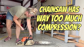 Chainsaw Extremely HARD To Pull Check This Simple Fix Stihl MS280 [upl. by Netnert317]