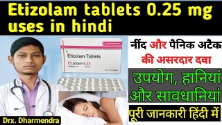 Etizolam tablets 025 mg uses in hindi  etizolam tablets 05 mg uses in hindi  etizolam tablet [upl. by Dnalyag31]