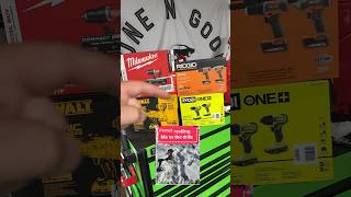 New drill fight videos Whos your money on drillfight ryobi milwaukee dewalt besttool shorts [upl. by Elie668]