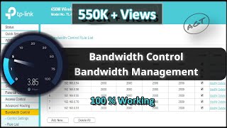 TPLink Router Bandwidth Control  Bandwidth Management Settings Set Speed Limit [upl. by Saudra]