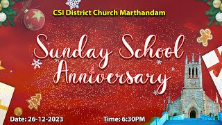 🔴🅻🅸🆅🅴  🎄Sunday School Anniversary  CSI MTM  261220223🎄 [upl. by Patty161]