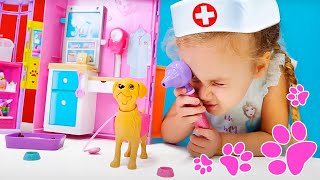 Kinder Videos aus Mama Vlog auf Deutsch Doktor Derin hilft den Puppen [upl. by Illil]