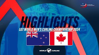 New Zealand v Canada  LGT World Mens Curling Championship 2024  Highlights [upl. by Nwahsirhc314]