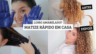 LOIRO AMARELADO APRENDA A MATIZAR CABELO CACHEADO LOIRO EM CASA  por Jessica Melo [upl. by Price]