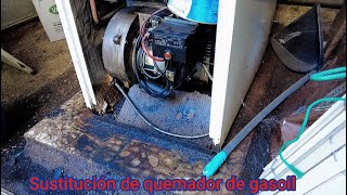 Pasos para instalar quemador de gasoil CIF Unigas LO 35 Sustitución de uno averiado [upl. by Aerdnac]