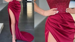 HOW TO MAKE A TRENDY DRAPPED SKIRT WITH A HIGH SLIT [upl. by Beverle485]