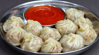 Momos Recipe😋 സോഫ്റ്റ് മോമോസും ചുമന്ന ചട്നിയും Steamed Dim Sum Momos Chutney Chicken Recipe [upl. by Lenzi]