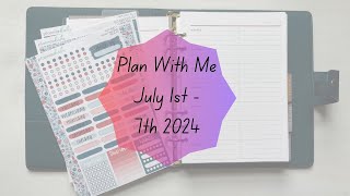 Plan With Me July 1st7th 2024  Erin Condren Plan With me [upl. by Iris838]