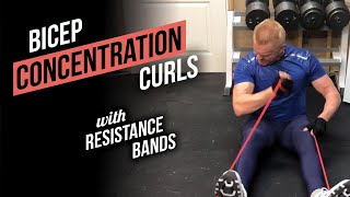 How to do  Biceps Concentration Curls with Resistance Bands [upl. by Nosrak]