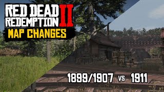 RDR2  Map Changes 18991907 vs 1911 RDR vs RDR2 [upl. by Bornie]