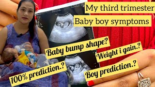 Baby boy symptoms Third trimester journey My baby boy prediction babyboy boysymptoms pregnancy [upl. by Esra]