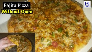 Chicken Fajita Pizza Recipe  How To Make Thin Crust Fajita Pizza Without Oven  Easy Homemade Pizza [upl. by Caneghem783]