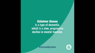 Alzheimer Disease vs Dementia [upl. by Yasmine]