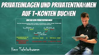 Buchen mit Privatkonto  Privatentnahmen und Privateinlagen  Einfach erklärt  Beispiel u TKonten [upl. by Mikaela732]