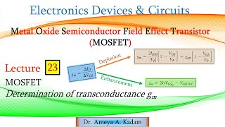 Lect 23 MOSFET Determination of Transconductance gm [upl. by Blanchard]