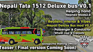 Nepali Tata Deluxe bus V01 Teaser  Final mod version coming soon  Bussid [upl. by Ecerahc]