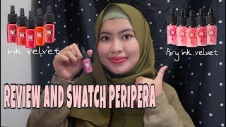 Review and Swatch peripera Ink velvet amp Airy ink velvet  BAHASA INDONESIA [upl. by Lechner]