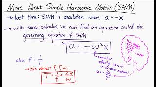 More about Simple Harmonic Motion [upl. by Rosemonde]