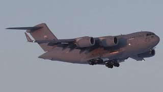 USAF C17 GLOBEMASTER III 044134 landing at Zurich Airport [upl. by Iam265]