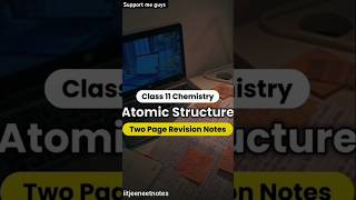 Class 11 chemistry Atomic Structure Two Page Revision Notesviral chemistry shorts [upl. by Kantor]