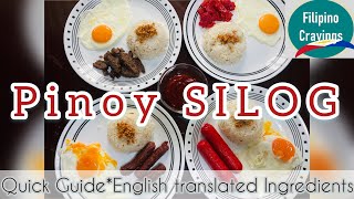 How to cook SILOG meals  Tapsilog Tocilog Hotsilog Longsilog  Filipino Food  Episode 16 [upl. by Cochard]