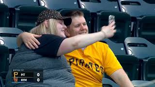 youtuber urinatingtree gets featured on the fancam at the piratesmets game [upl. by Claiborn]