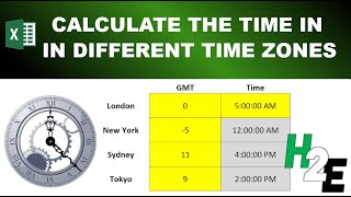 Calculating Time in Different Time Zones in Excel [upl. by Eerolam215]