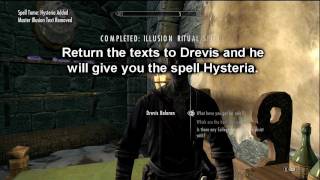 Skyrim Illusion Ritual Spell Guide  Master Spells and Hidden Text Locations [upl. by Siradal]