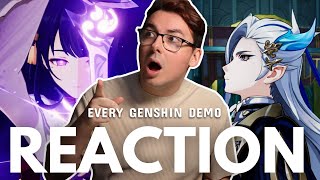 VETERAN GENSHIN IMPACT PLAYER REACTS TO EVERY CHARACTER DEMO [upl. by Osrick]