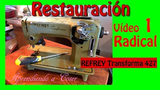 1 Restauración Máquina de Coser antigua Refrey  Mueble de madera [upl. by Urbai]