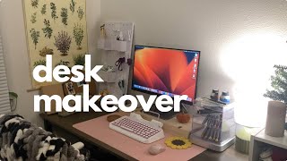 DESK MAKEOVER  Makeover My Desk Setup With Me [upl. by Yobybab]