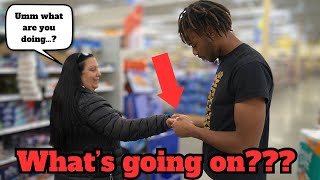 AWKWARDLY HOLDING STRANGERS HANDS PRANK KICKED OUT AGAIN [upl. by Cecilius]