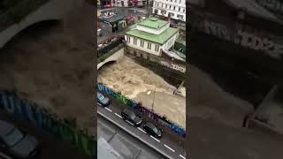 hochwasser wien kanal vienna viral unwetteralarm poplave donau donaukanal [upl. by Ykcaj]