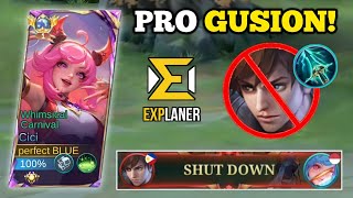 FINALLY A PRO GUSION IN EXP LANE‼️ he destroy me💀  CICI BEST BUILD MLBB🔥 [upl. by Lissi648]