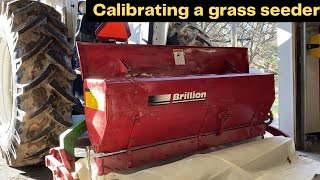 Calibrating a grass seeder Brillion [upl. by Ilocin110]